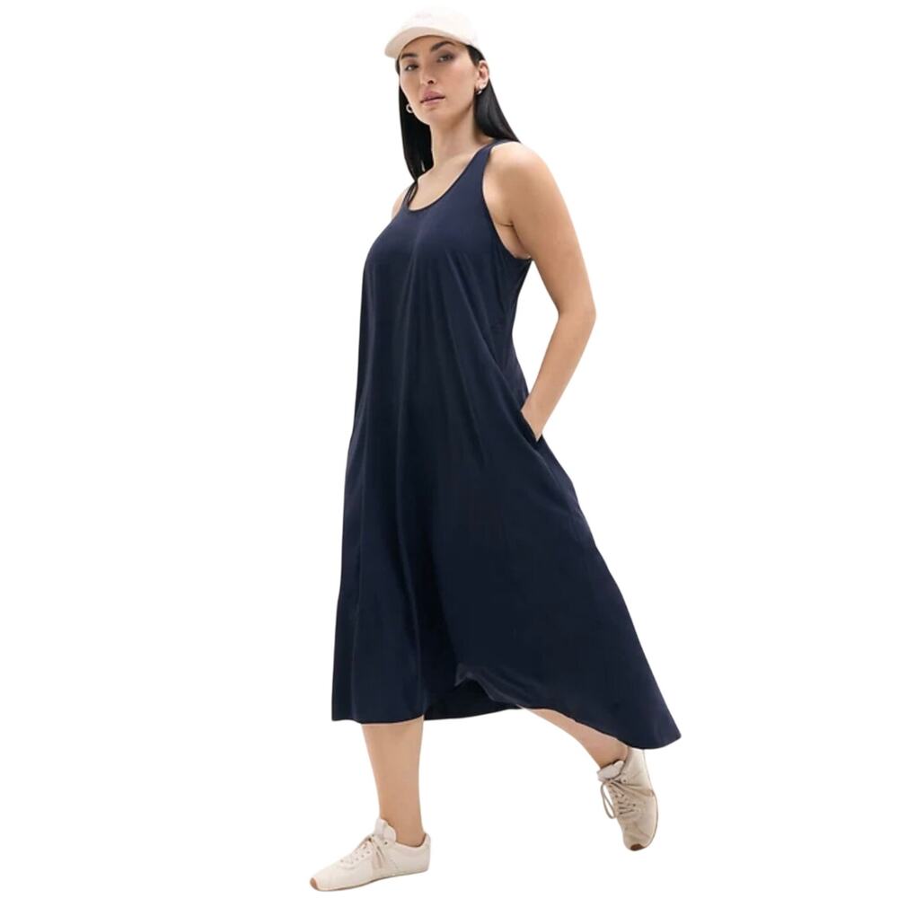 Athleta Presidio Traveler Maxi Dress Blue 1X NEW